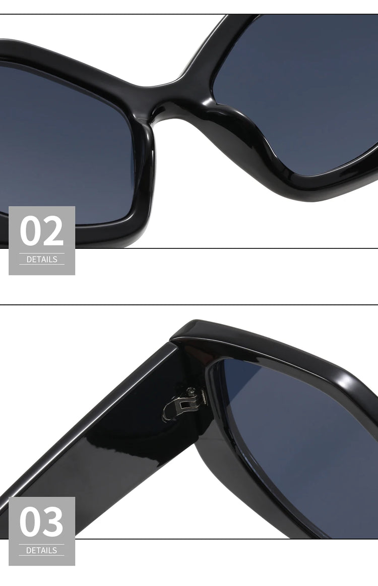 LAILA UNISEX OVERSIZED POLYGON CAT EYE UV400 CHUNKY FRAME SUNGLASSES