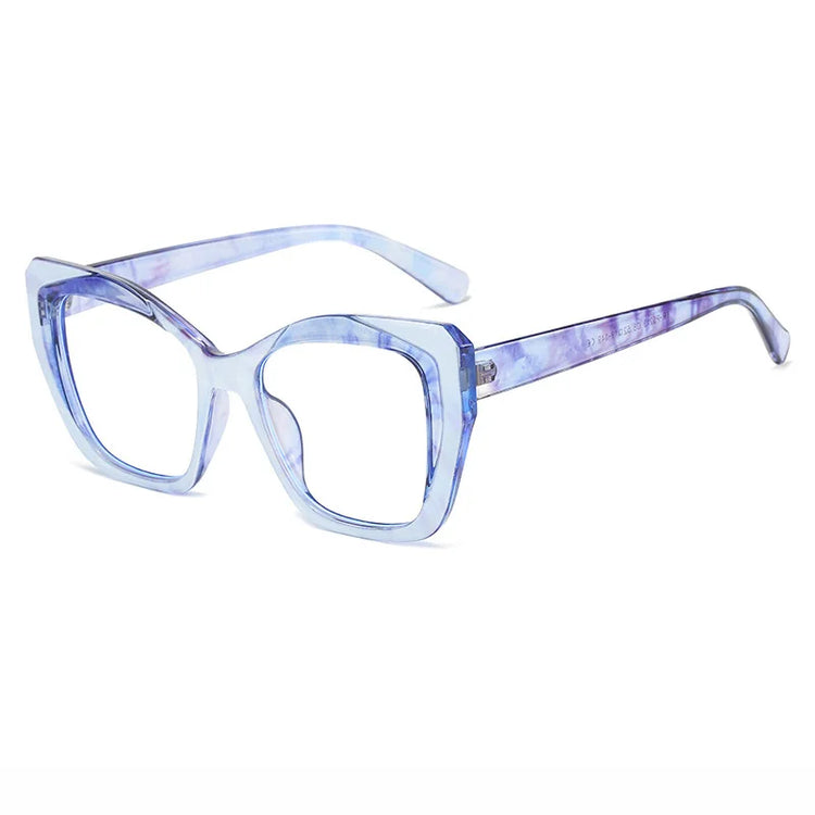 MARIA WOMEN'S TWO-TONE ANTI BLUE LIGHT CAT EYE FRAME GLASSES