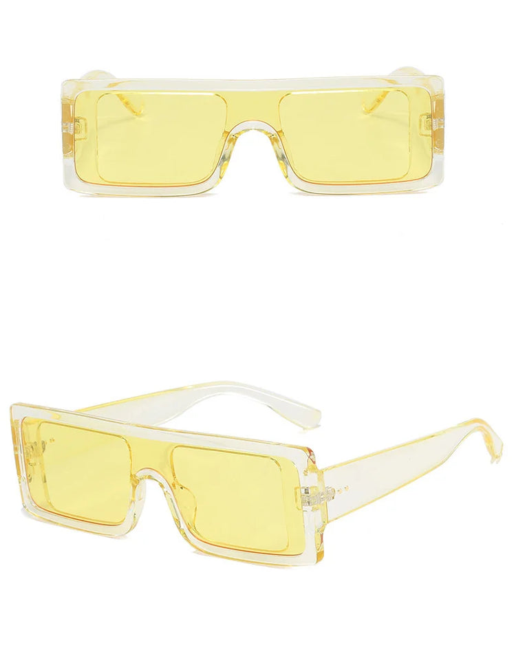 TOKYO UNISEX FLAT-TOP RECTANGULAR FRAME UV400 SUNGLASSES