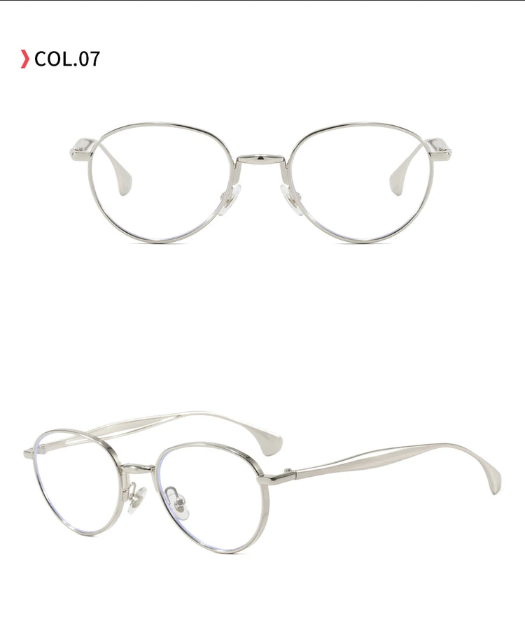 Scope Women's Round Metal Frame Steampunk Anti Blue Light Glasses