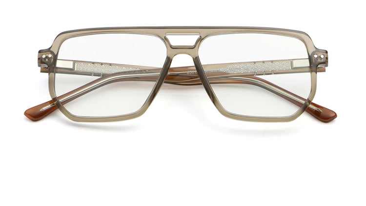 Tess Unisex Anti-Blue Light Double Bridge Oversized Square Frame Glasses