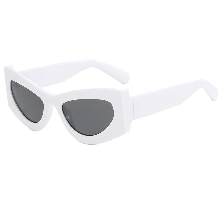 KYLA WOMEN'S UV400 BOLD RETRO OVAL CAT-EYE FRAME SUNGLASSES