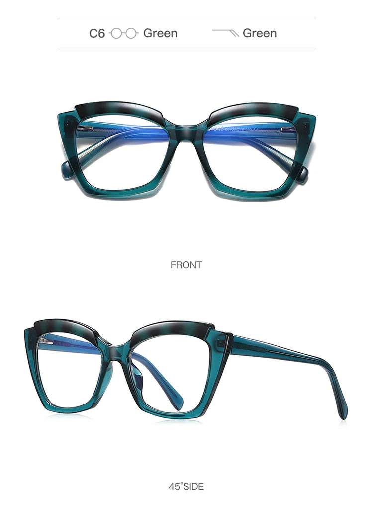 NICOLE TWO-TONE ANTI BLUE LIGHT CAT EYE FRAME GLASSES