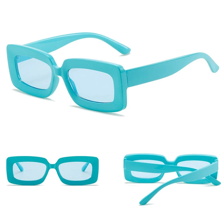 Aurora Women's Rectangular Retro Candy Colored UV400 Sunglasses