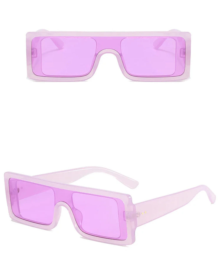 TOKYO UNISEX FLAT-TOP RECTANGULAR FRAME UV400 SUNGLASSES