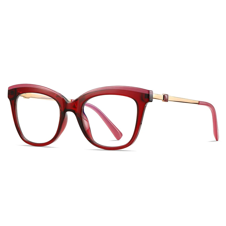 CELIN GOLD DETAIL ANTI BLUE LIGHT CAT EYE FRAME GLASSES