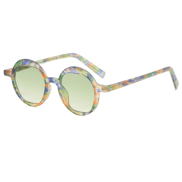 HUGHES WOMENS RETRO ROUND FRAME UV400 SUNGLASSES
