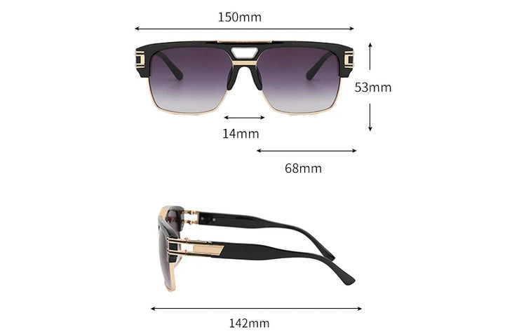 Axel Men's Half-Rim UV400 Sunglasses