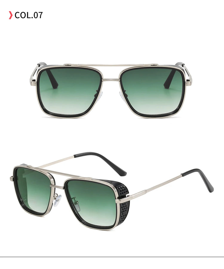 ISHMAEL UV400 MEN'S FLAT TOP SQUARE FRAME SUNGLASSES