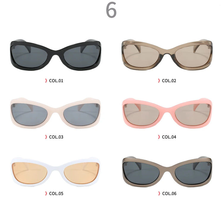 Rebecca Polarized Womens Y2K Oval Frame Fashion Sunglasses
