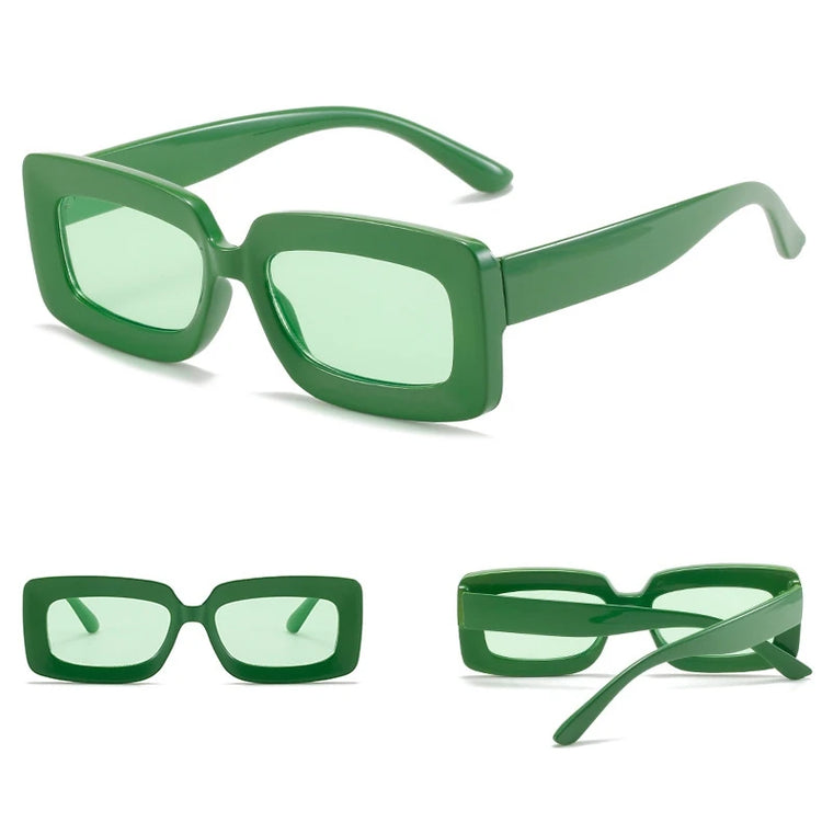 Aurora Women's Rectangular Retro Candy Colored UV400 Sunglasses