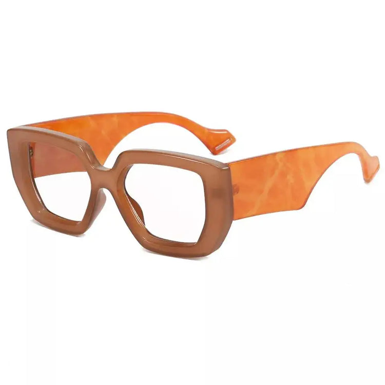 MICKEY THICK RETRO STYLE MARBLE DETAILED UNISEX ANTI BLUE LIGHT FRAMES