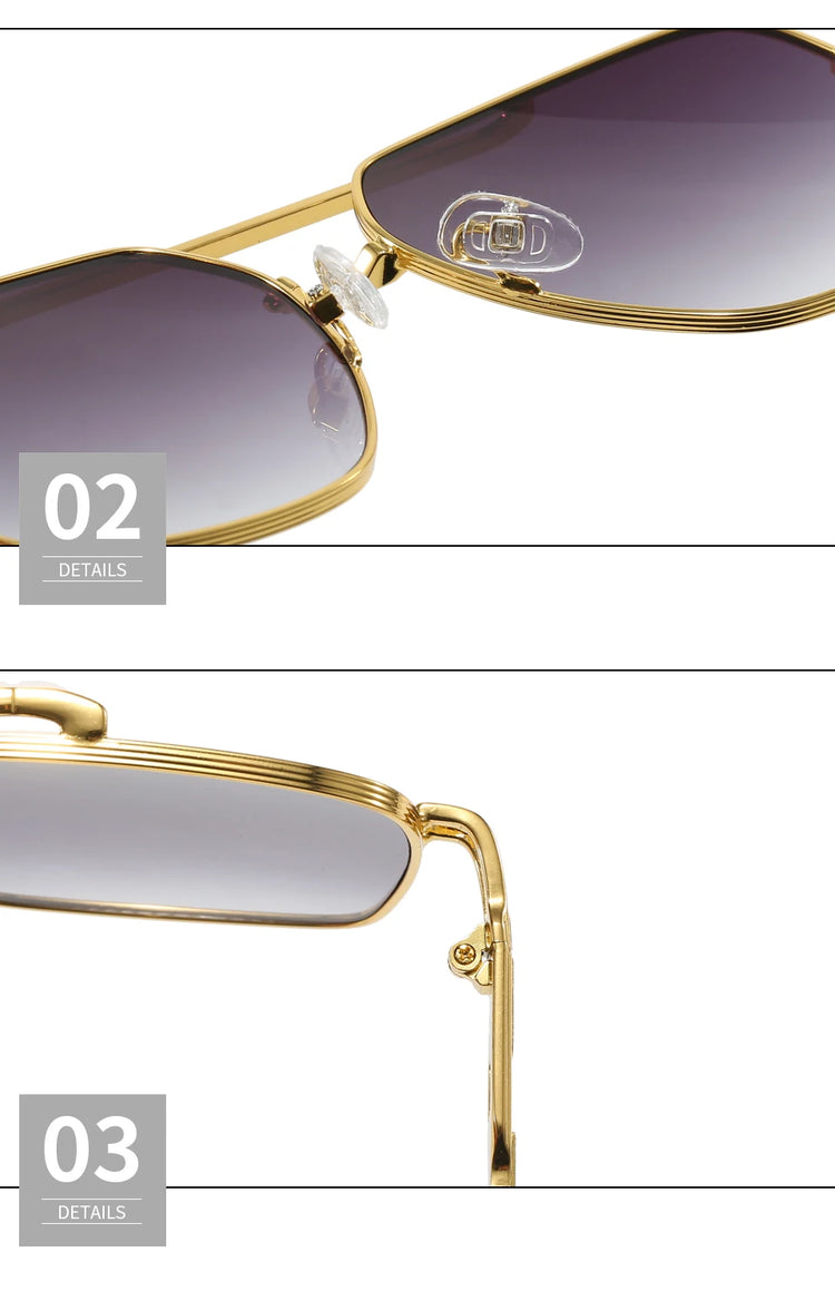 Cyrus Unisex Retro Double Bridge Metal Frame Aviator Sunglasses