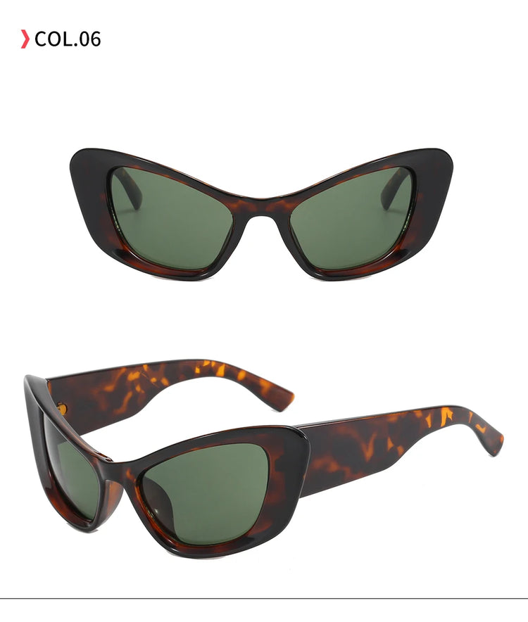GENESIS WOMEN'S UV400 BOLD RETRO SQUARE CAT-EYE FRAME SUNGLASSES