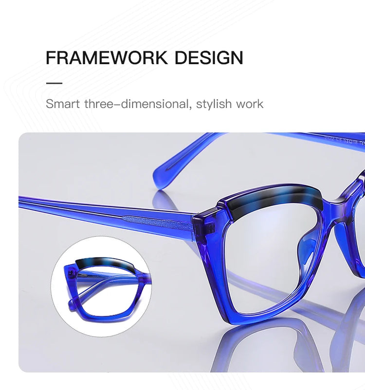 NICOLE TWO-TONE ANTI BLUE LIGHT CAT EYE FRAME GLASSES