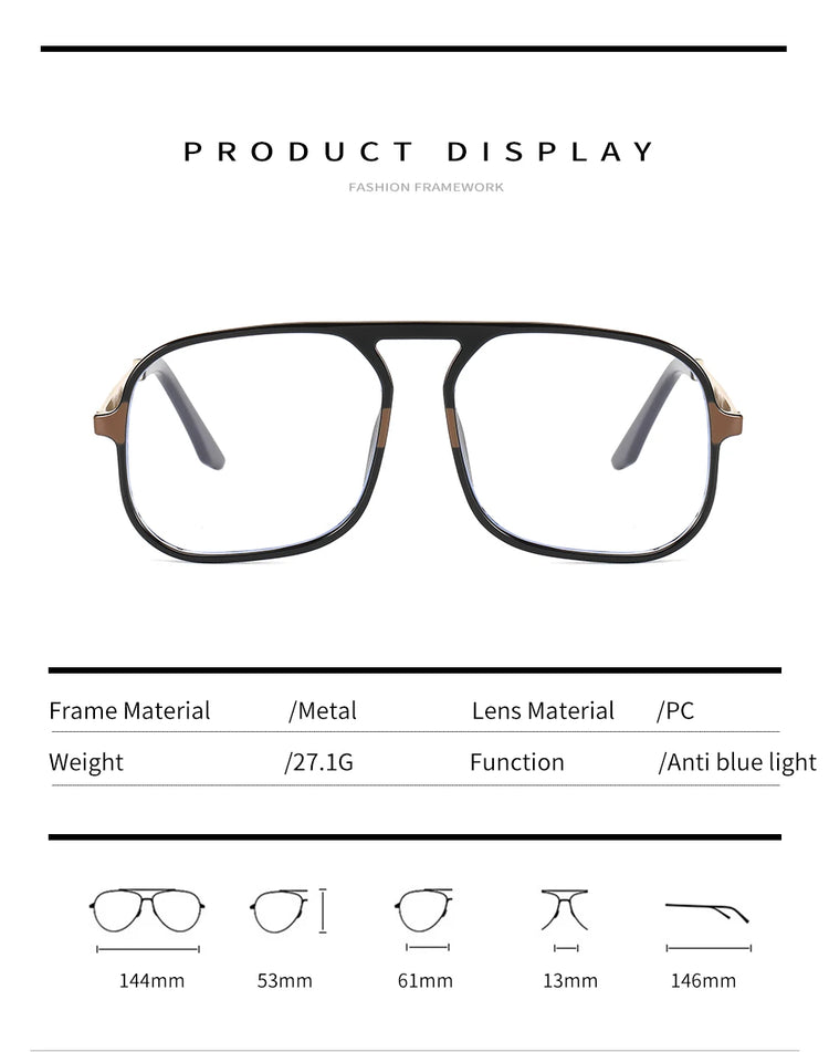 Francis Unisex Pilot Frame Anti-Blue Light Glasses
