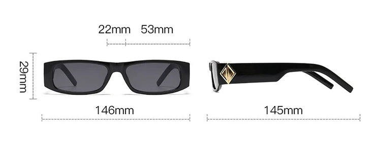EGYPT UNISEX RETRO RECTANGULAR FRAME UV400 SUNGLASSES