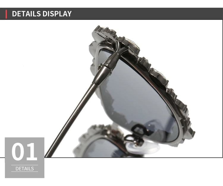SHAREEN WOMEN'S RHINESTONE DETAILED CAT EYE FRAME SUNGLASSES