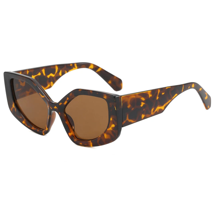 LAILA UNISEX OVERSIZED POLYGON CAT EYE UV400 CHUNKY FRAME SUNGLASSES