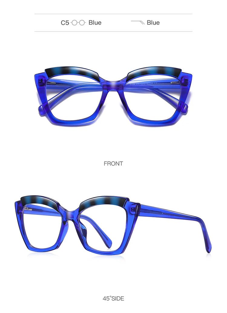 NICOLE TWO-TONE ANTI BLUE LIGHT CAT EYE FRAME GLASSES