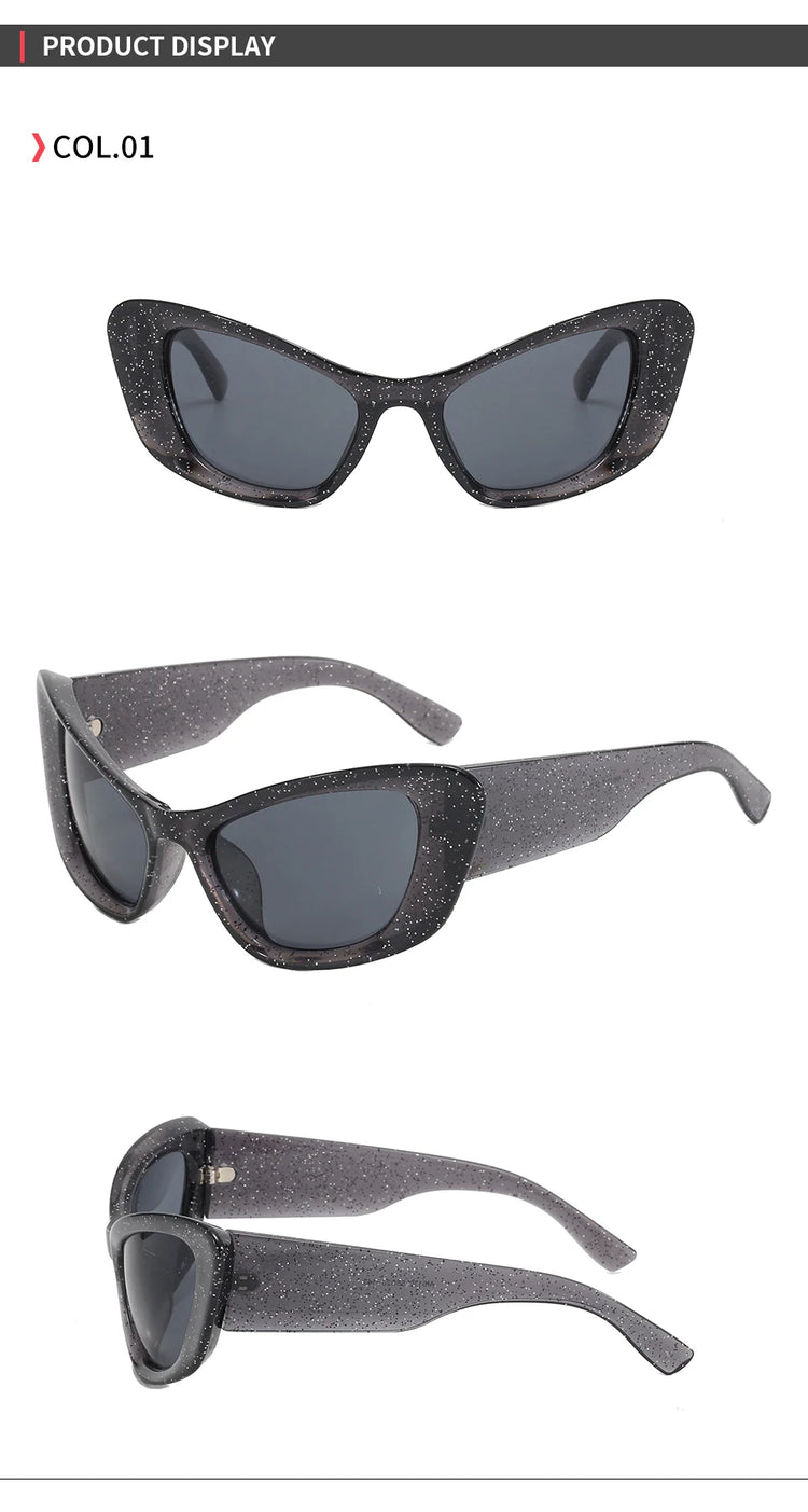 GENESIS WOMEN'S UV400 BOLD RETRO SQUARE CAT-EYE FRAME SUNGLASSES