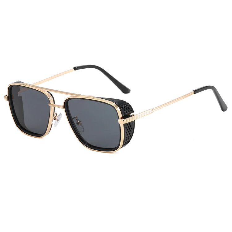 ISHMAEL UV400 MEN'S FLAT TOP SQUARE FRAME SUNGLASSES