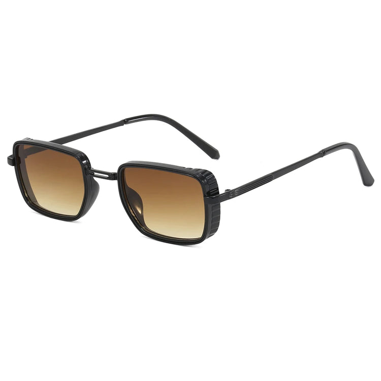 MACKENZIE UV400 UNISEX RETRO RECTANGLE METAL FRAME SUNGLASSES
