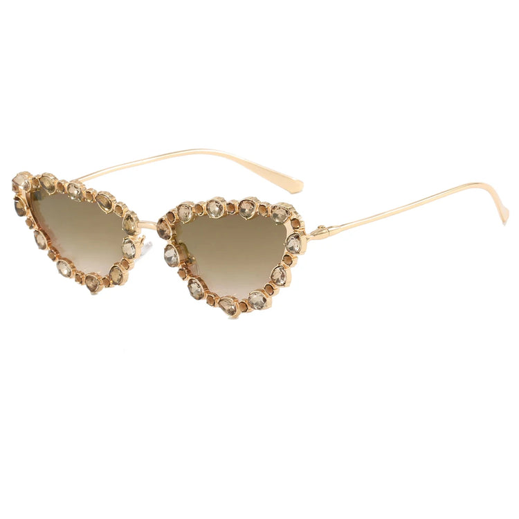 SHAREEN WOMEN'S RHINESTONE DETAILED CAT EYE FRAME SUNGLASSES