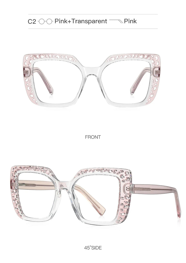 PRINCESS WOMENS OVERSIZED SQUARE FRAME ANTI BLUE LIGHT BLOCKING GLASSES