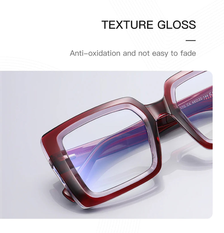 BECKY BLOCK FRAME WOMEN'S OVERSIZED ANTI-BLUE LIGHT OPTICAL GLASSES
