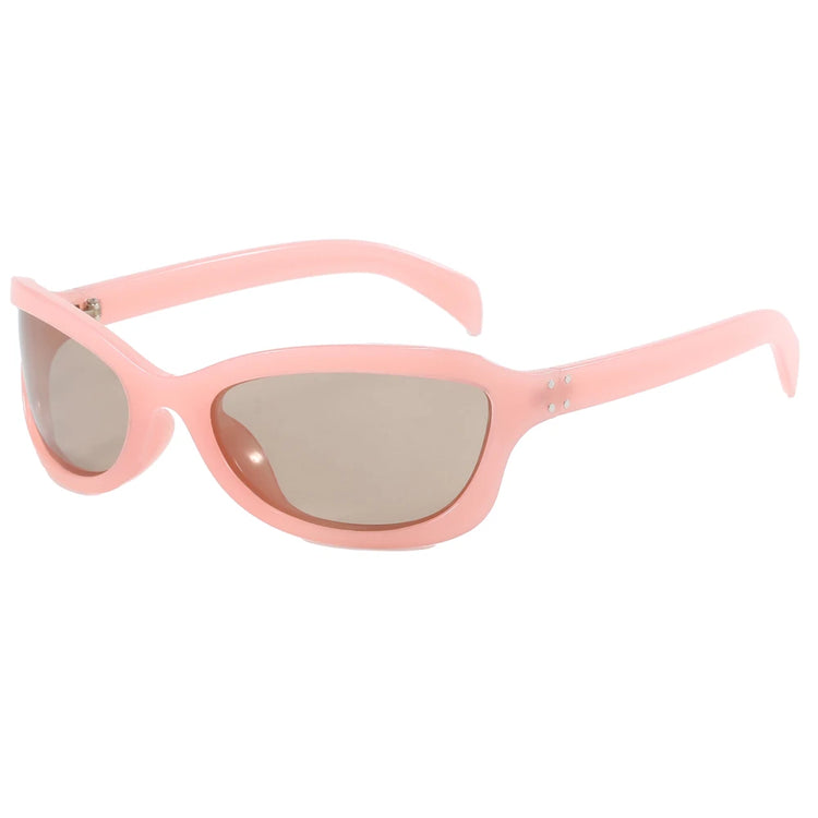 Rebecca Polarized Womens Y2K Oval Frame Fashion Sunglasses