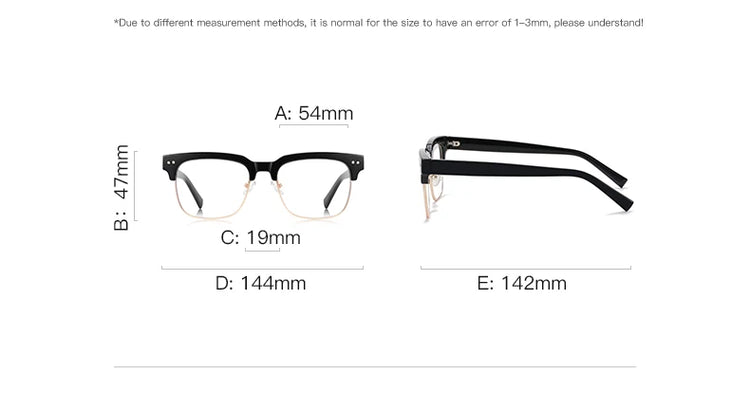 Isla Unisex Half-Rim Square Cat Eye Frame Anti-Blue Light Glasses