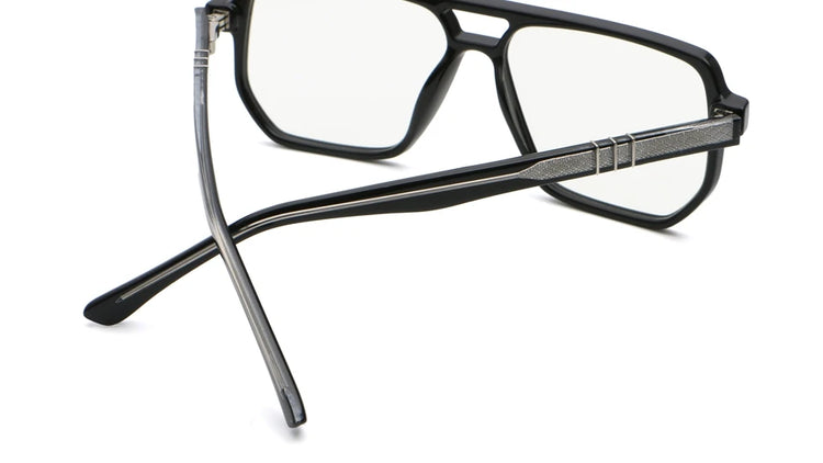Tess Unisex Anti-Blue Light Double Bridge Oversized Square Frame Glasses
