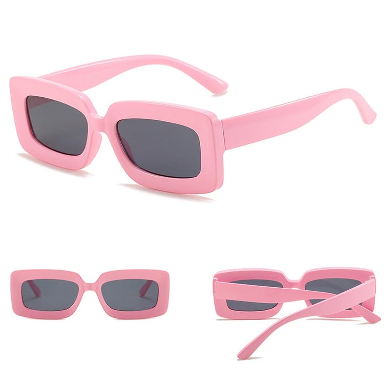 Aurora Women's Rectangular Retro Candy Colored UV400 Sunglasses