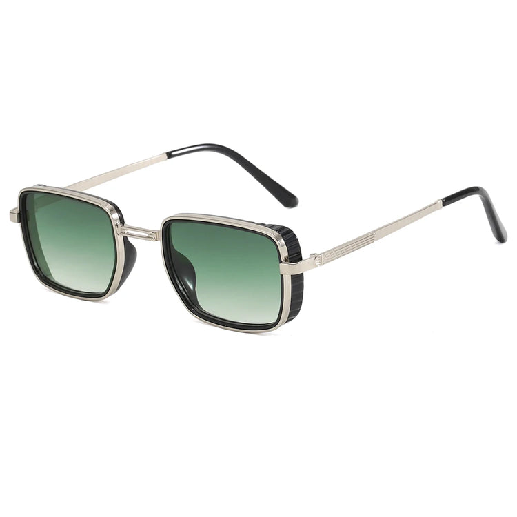 MACKENZIE UV400 UNISEX RETRO RECTANGLE METAL FRAME SUNGLASSES