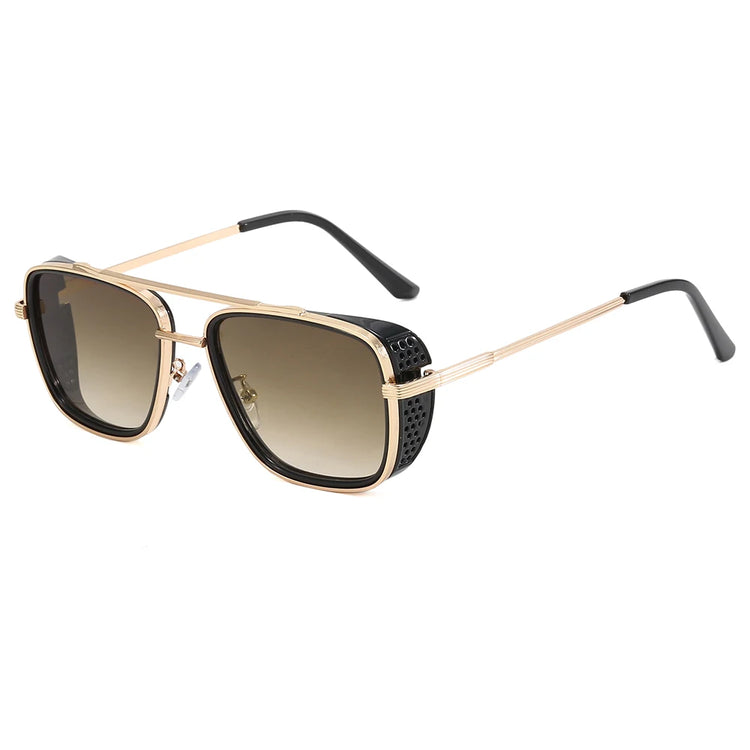 ISHMAEL UV400 MEN'S FLAT TOP SQUARE FRAME SUNGLASSES
