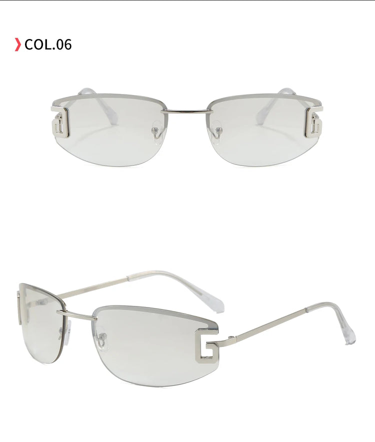 Solis Rectangle Rimless Unisex UV400 Sunglasses