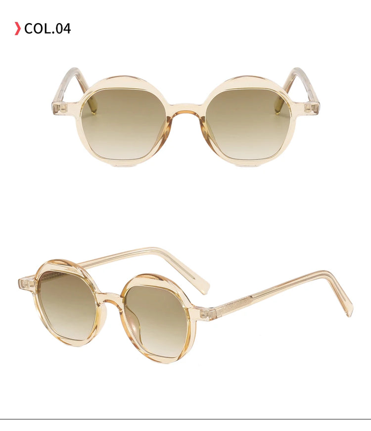 HUGHES WOMENS RETRO ROUND FRAME UV400 SUNGLASSES