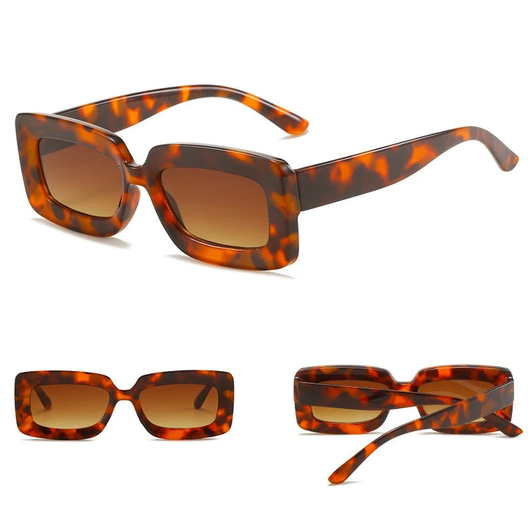 Aurora Women's Rectangular Retro Candy Colored UV400 Sunglasses