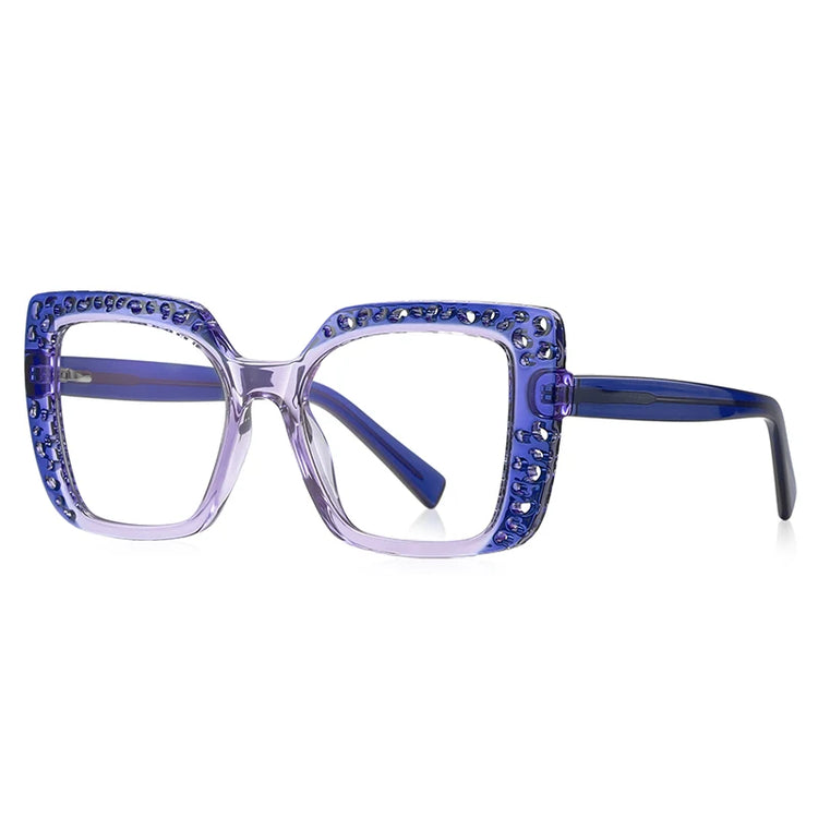 PRINCESS WOMENS OVERSIZED SQUARE FRAME ANTI BLUE LIGHT BLOCKING GLASSES