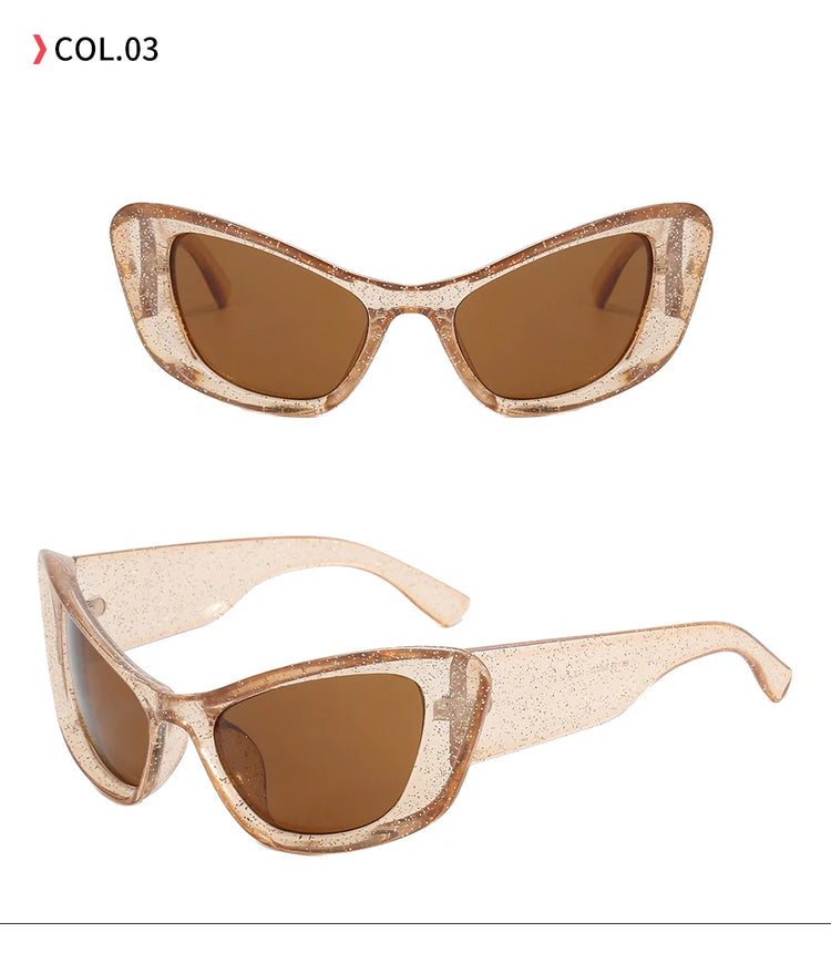 GENESIS WOMEN'S UV400 BOLD RETRO SQUARE CAT-EYE FRAME SUNGLASSES