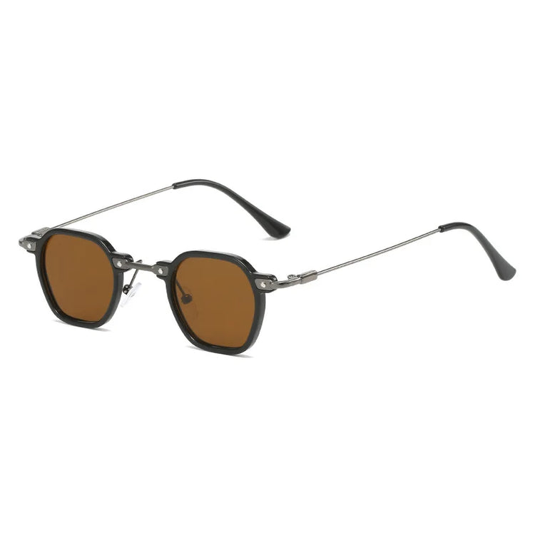 EDDIE UNISEX RETRO SMALL SQUARE FRAME GRADIENT LENS SUNGLASSES