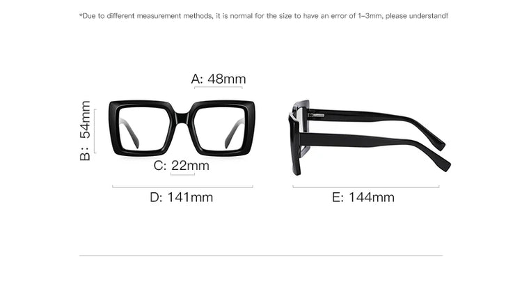 BECKY BLOCK FRAME WOMEN'S OVERSIZED ANTI-BLUE LIGHT OPTICAL GLASSES