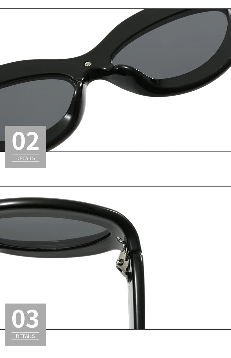 Tamar Womens UV400 Y2K Gold Oval Frame Fashion Sunglasses