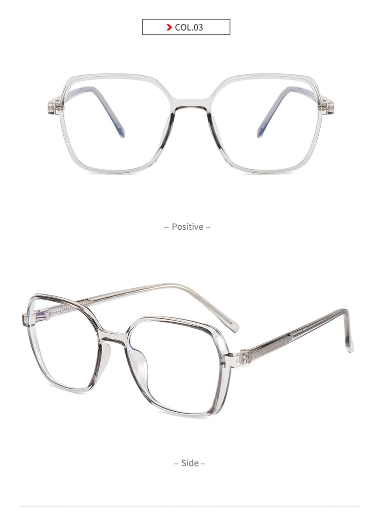 LEIGHTON UNISEX OVERSIZED SQUARE FRAME ANTI-BLUE LIGHT BLOCKING GLASSES