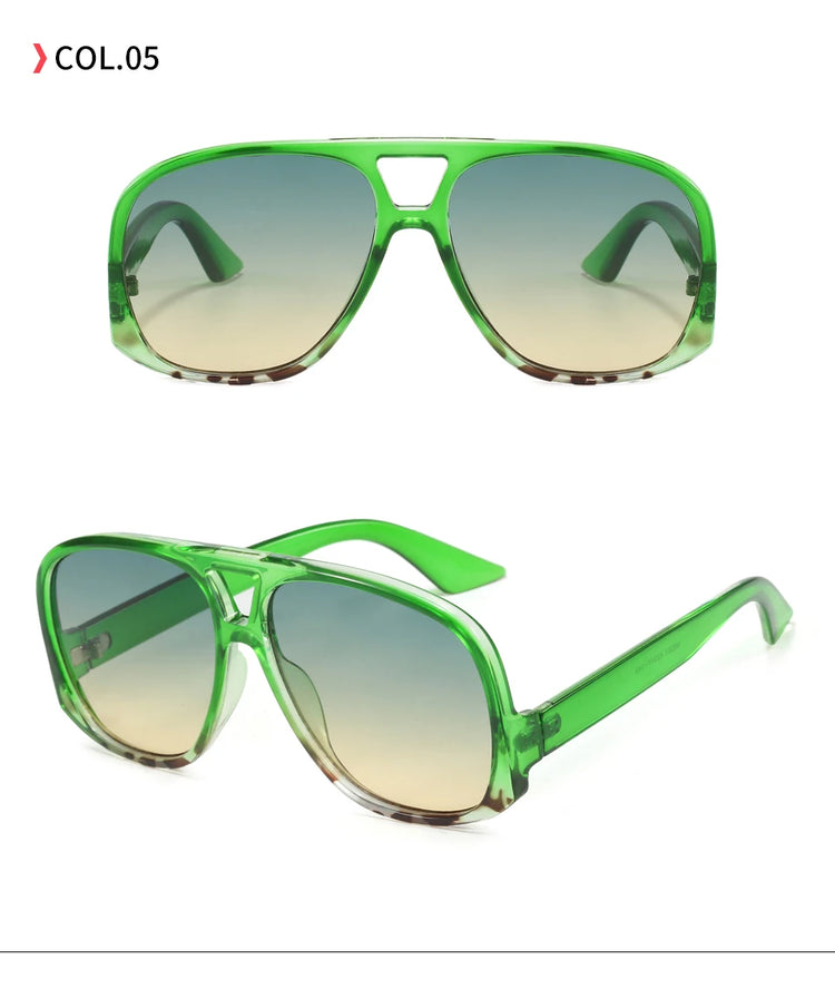 Cylo Oversized Unisex Flat Top Pilot Frame UV400 Sunglasses