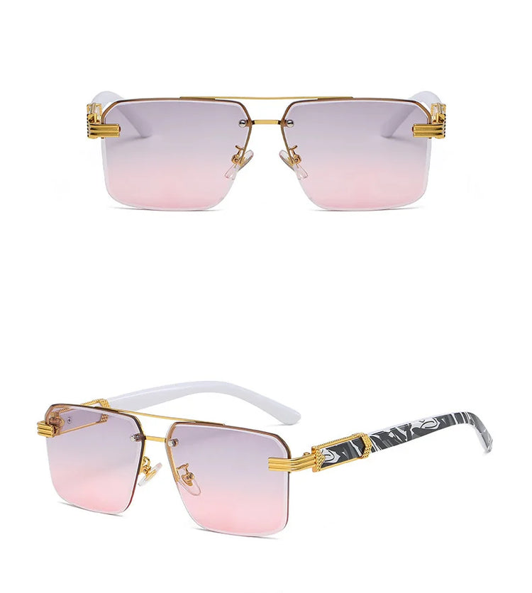 Pierre Unisex Rimless Square UV400 Sunglasses