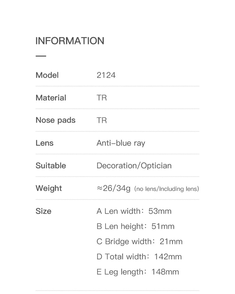 Kai Unisex Square Frame Anti-Blue Light Glasses