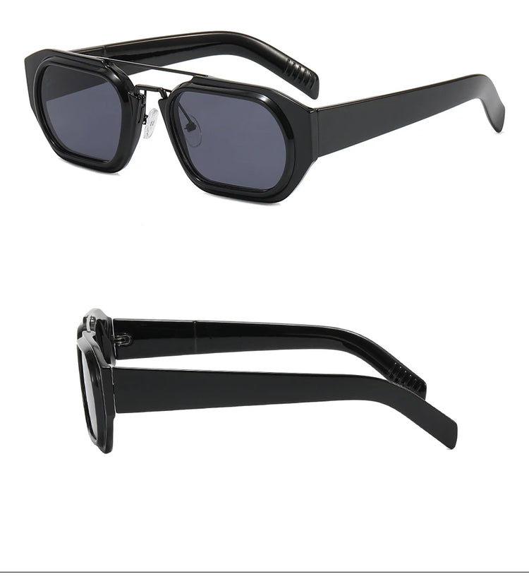 JAYDEN MEN'S RECTANGLE FRAME FLAT TOP UV400 SUNGLASSES
