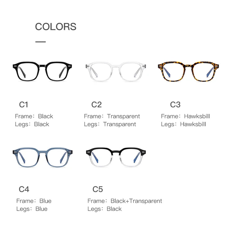 Arden Unisex Square Frame Anti-Blue Light Eyeglasses